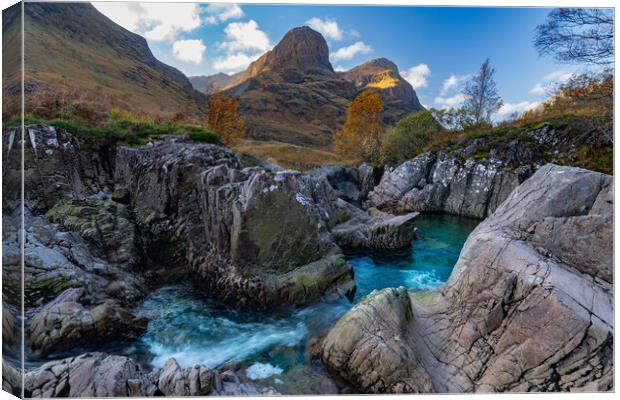 The meeting of the waters in Glencoe Canvas Print by Kevin Winter