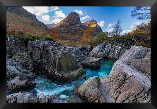 The meeting of the waters in Glencoe Framed Print by Kevin Winter