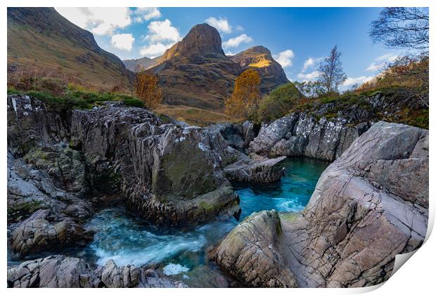 The meeting of the waters in Glencoe Print by Kevin Winter