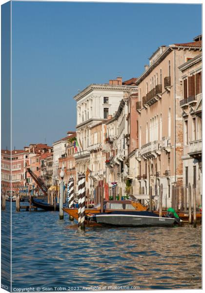 Grand Canal with water taxi Canvas Print by Sean Tobin