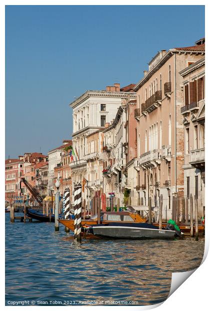 Grand Canal with water taxi Print by Sean Tobin