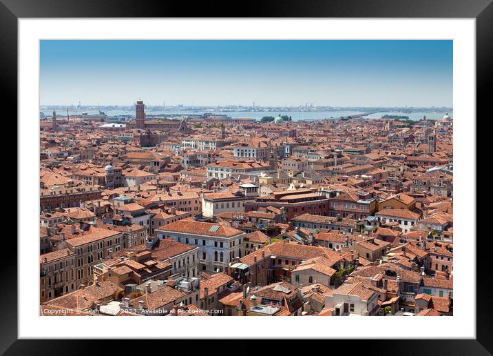 A view of Venice overlooking the mainland Framed Mounted Print by Sean Tobin