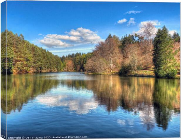 Reflections On A Fairy Tale Evergreen Loch Scottis Canvas Print by OBT imaging