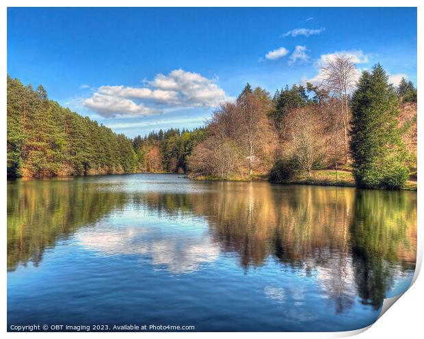 Reflections On A Fairy Tale Evergreen Loch Scottis Print by OBT imaging