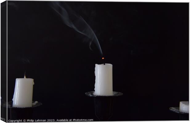 Candle Smoke 3A Canvas Print by Philip Lehman