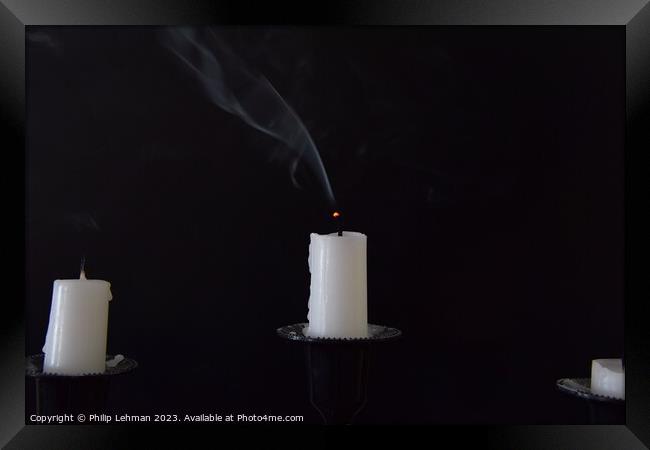 Candle Smoke 3A Framed Print by Philip Lehman