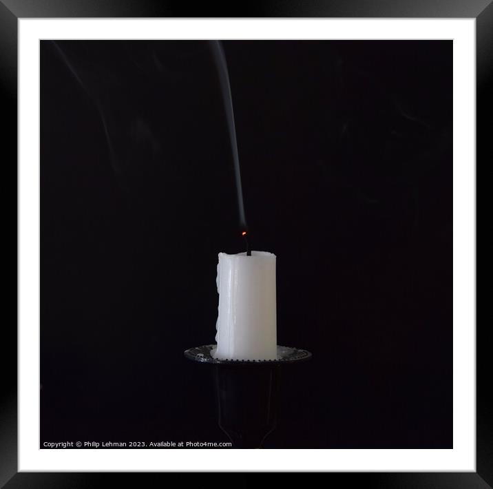Candle Smoke 4A Framed Mounted Print by Philip Lehman