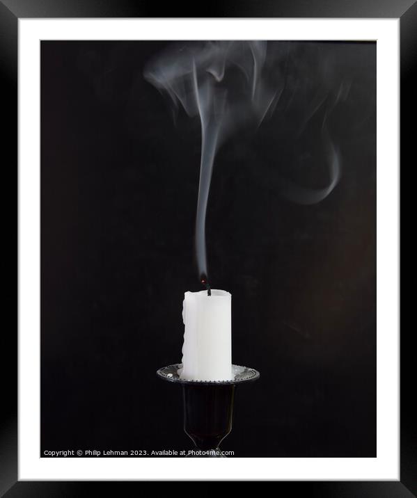 Candle Smoke 6A Framed Mounted Print by Philip Lehman