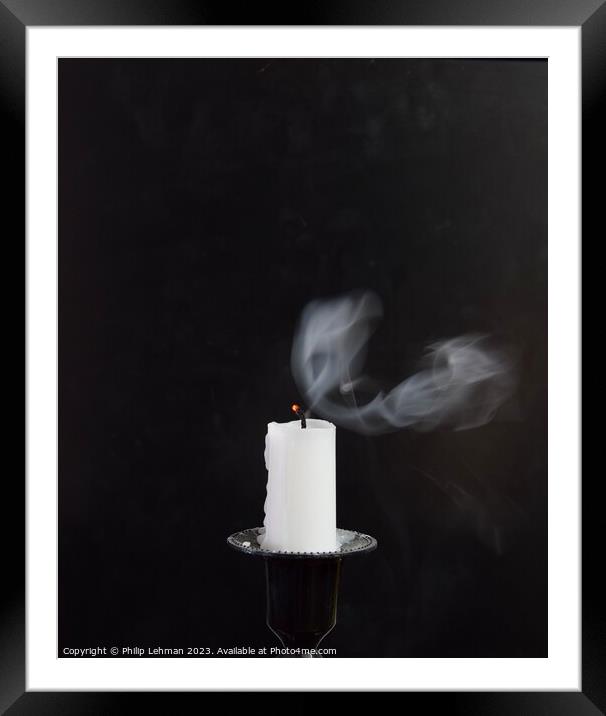 Candle Smoke 5A Framed Mounted Print by Philip Lehman