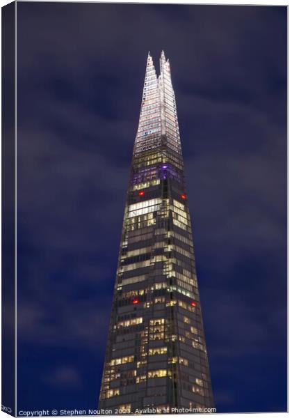 The London Shard at Night Canvas Print by Stephen Noulton