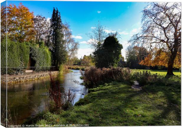 River Windrush Bourton on the water  Canvas Print by Martin fenton