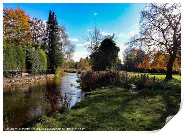 River Windrush Bourton on the water  Print by Martin fenton
