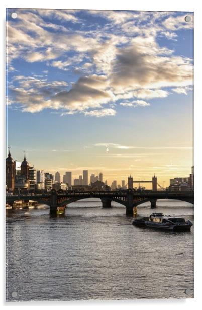 London skyline in the sunrise colours  Acrylic by Tony lopez