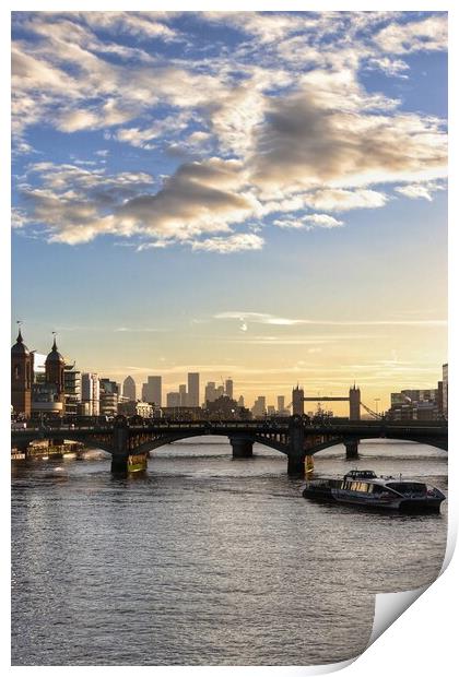 London skyline in the sunrise colours  Print by Tony lopez