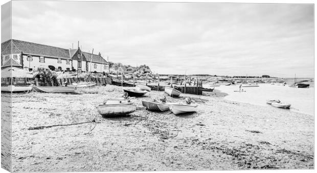 Burnham Overy Staithe in black and white Canvas Print by Jason Wells