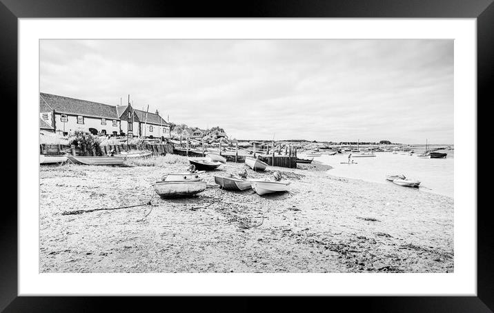Burnham Overy Staithe in black and white Framed Mounted Print by Jason Wells