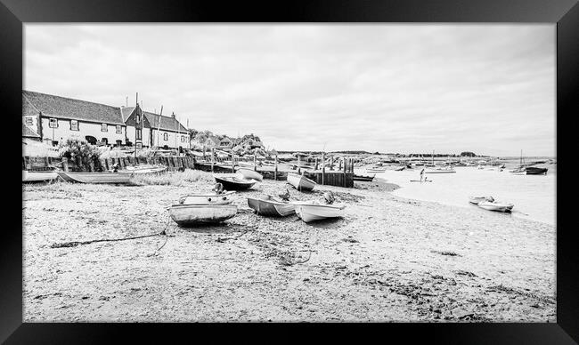 Burnham Overy Staithe in black and white Framed Print by Jason Wells