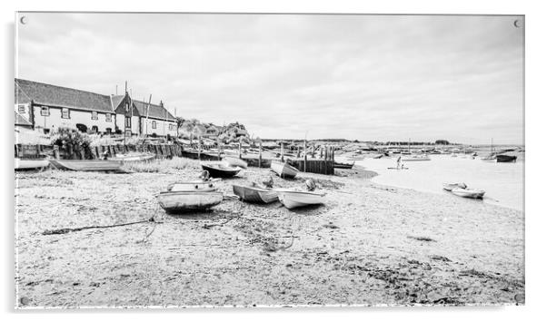 Burnham Overy Staithe in black and white Acrylic by Jason Wells