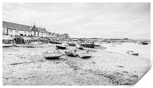 Burnham Overy Staithe in black and white Print by Jason Wells