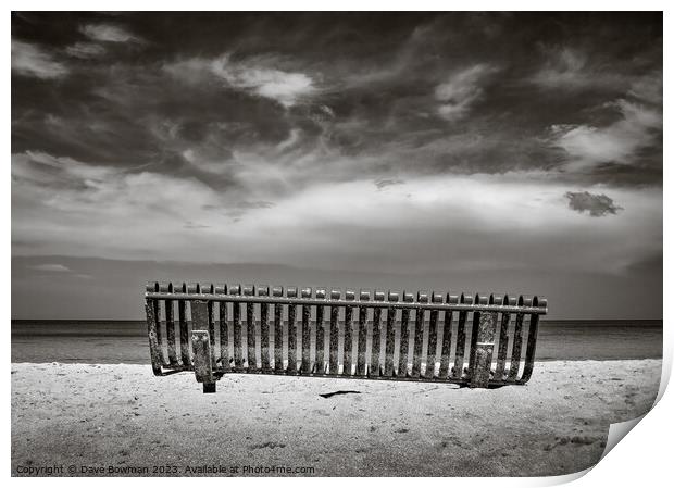 Beach Bench Print by Dave Bowman