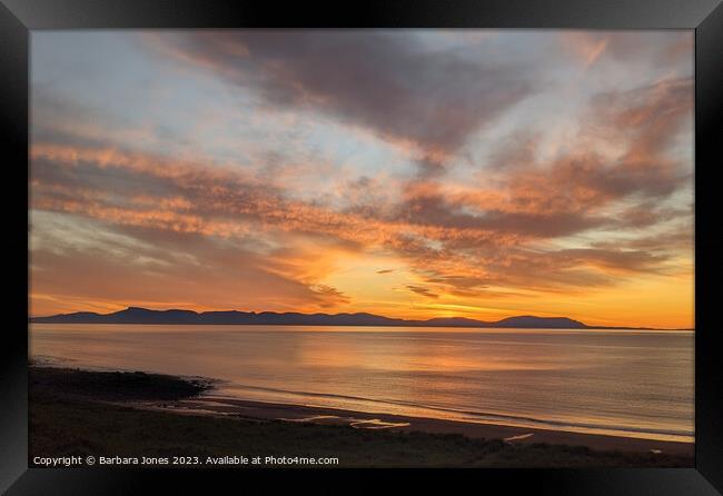 Isle of Skye at Sunset, Scotland. Framed Print by Barbara Jones