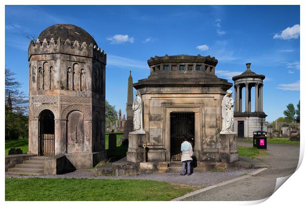 Mausoleums In Glasgow Necropolis Print by Artur Bogacki