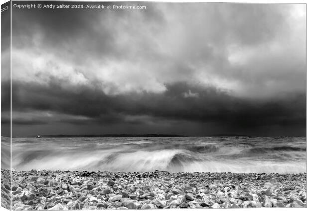 Storm Dennis in Fareham Canvas Print by Andy Salter