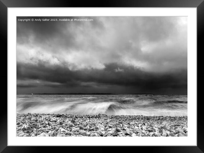 Storm Dennis in Fareham Framed Mounted Print by Andy Salter