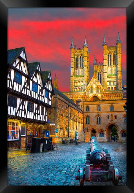 Lincoln Cathedral Sunset Framed Print by Alison Chambers