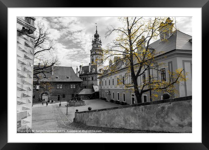 Medieval castle in Cesky Krumlov on an autumn day Framed Mounted Print by Sergey Fedoskin
