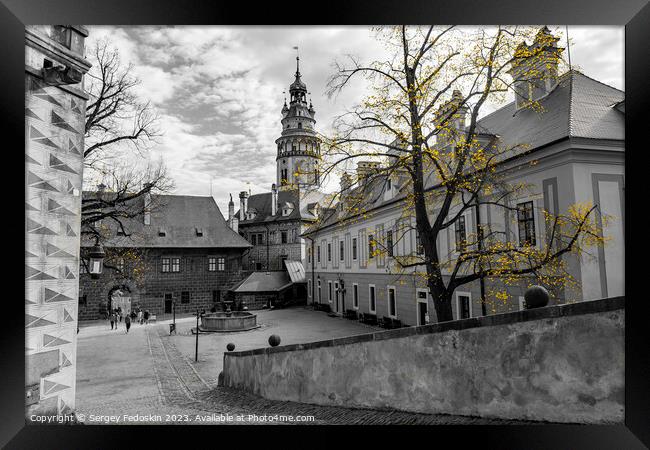 Medieval castle in Cesky Krumlov on an autumn day Framed Print by Sergey Fedoskin