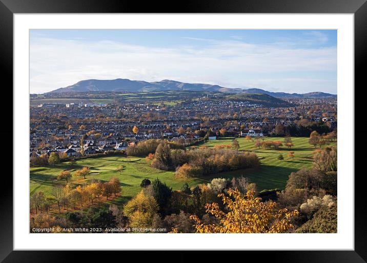 Autumn View from Holyrood Park over Prestonfield G Framed Mounted Print by Arch White