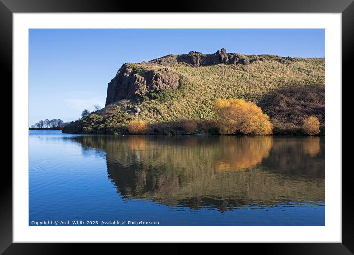 Dunsapie Loch and Crags, Holyrood Park, Edinburgh, Framed Mounted Print by Arch White