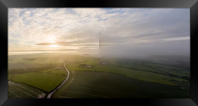 Emley Moor Shadows Framed Print by Apollo Aerial Photography
