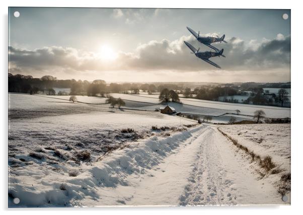 Spitfire Snow Warriors Acrylic by J Biggadike