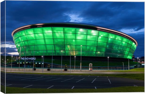 OVO Hydro Arena At Night In Glasgow Canvas Print by Artur Bogacki