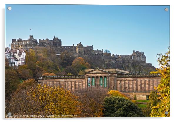 National Gallery and Edinburgh Castle, Edinburgh,  Acrylic by Arch White