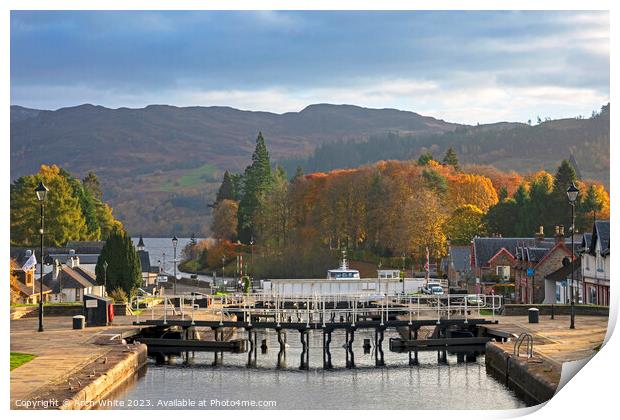Fort Augustus, Caledonian Canal lock gates, Invern Print by Arch White