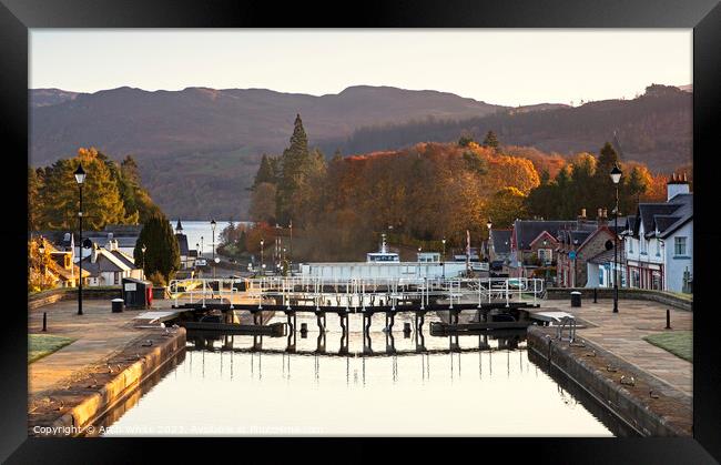 Fort Augustus, Caledonian Canal lock gates, Invern Framed Print by Arch White