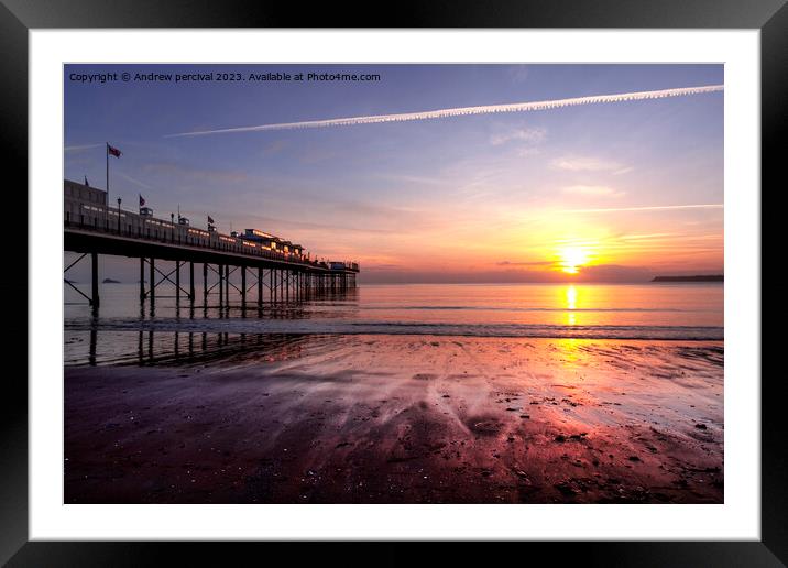 sunrise Paignton Framed Mounted Print by Andrew percival