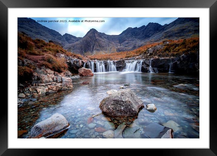 fairy pools isle of sky Framed Mounted Print by Andrew percival