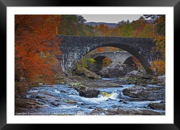 Invermoriston, with Thomas Teford road Bridge fore Framed Mounted Print by Arch White