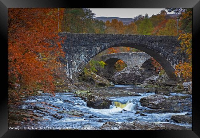 Invermoriston, with Thomas Teford road Bridge fore Framed Print by Arch White