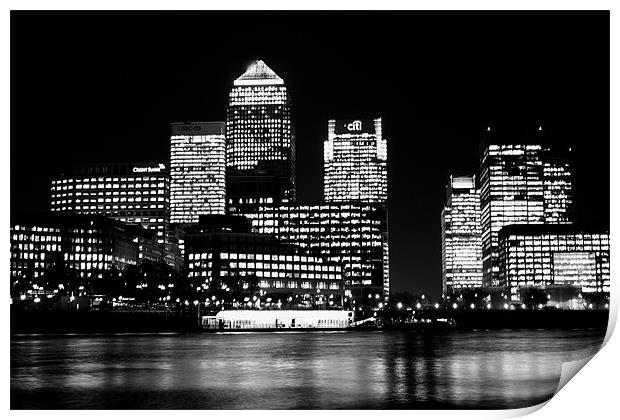 Canary Wharf Skyline Print by Phil Clements