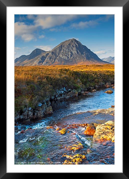 Buachaille Etive Mor, River Etive, Lochaber, Scotl Framed Mounted Print by Arch White