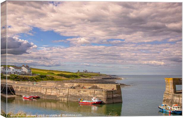 Craster Harbour Northumberland Canvas Print by Jim Key