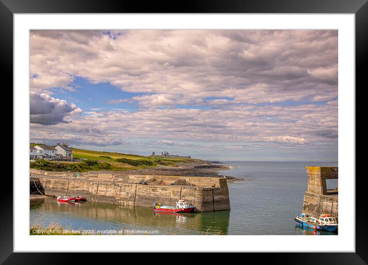 Craster Harbour Northumberland Framed Mounted Print by Jim Key