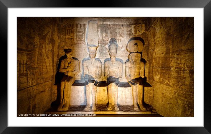 The sanctuary inside the Temple of Ramesses II at  Framed Mounted Print by Adelaide Lin