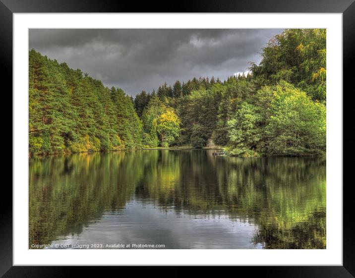 Millbuies Fishing Loch Reflections Morayshire Scot Framed Mounted Print by OBT imaging