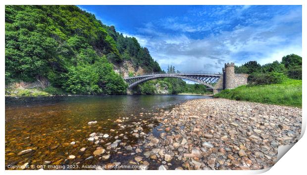 Craigellachie Bridge River Spey Moray Highland Scotland 1814 Thomas Telford Print by OBT imaging